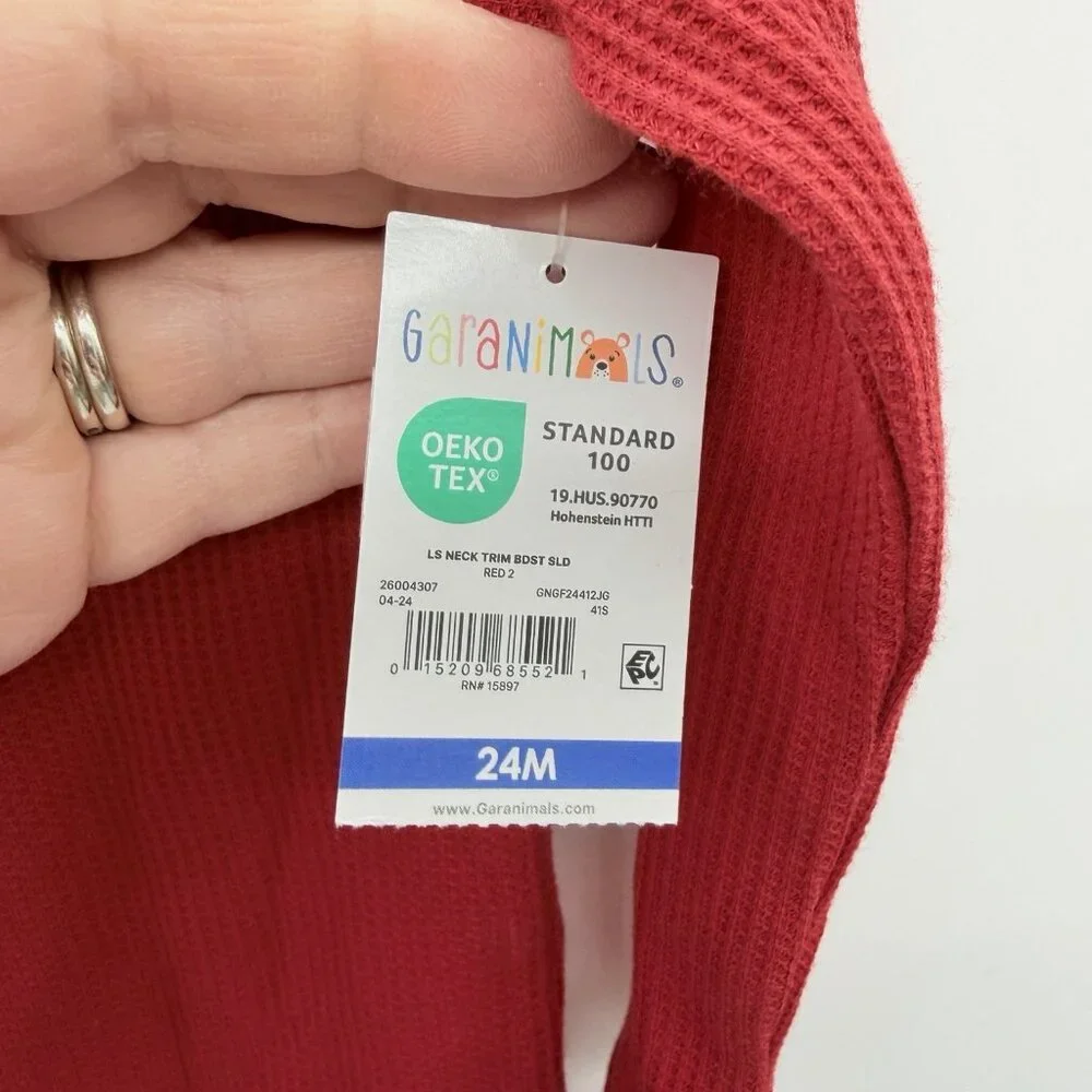 Garanimals Baby Girls 24 Months‎ Long Sleeve Thermal Waffle Knit Bodysuit 1305